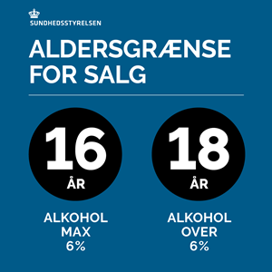 Man skal være fyldt 16 for at købe alkohol max 6% og man skal være fyldt 18 for at købe alkohol over 6%